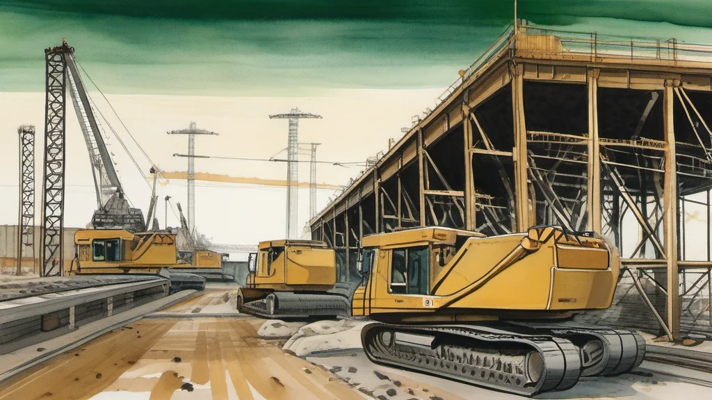 Representação de aço, construção e reaproveitamento de materiais.