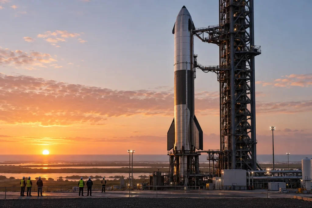 Ilustração editorial sobre resultado trimestral da SpaceX